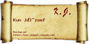 Kun József névjegykártya